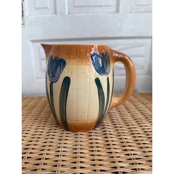 Antique 1910s Roseville Pottery Tulip Milk Pitcher Farmhouse Primitive - Picture 8 of 11